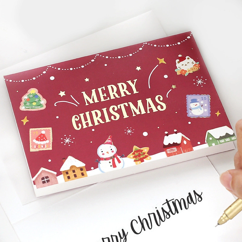 China Custom Handmade Christmas Gifts Greeting Cards Paper High-Quality Cardboard Packaging Envelope for Business Clients