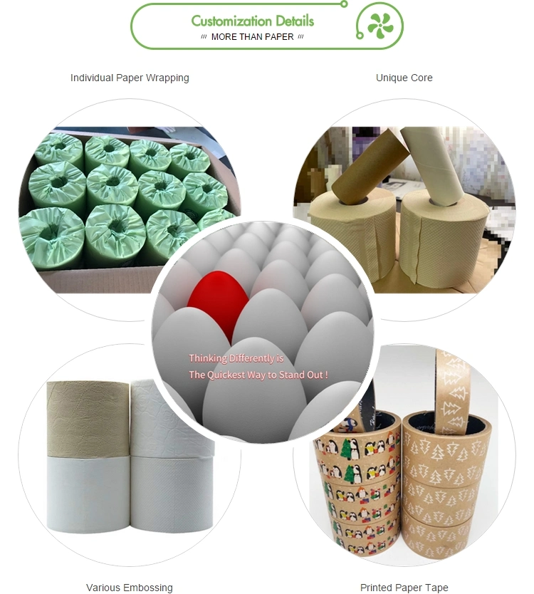 Wholesale OEM 1/2/3/4/5/6 Ply Virgin Wood Pulp Toilet Tissue Paper Customized Print Standard Toilet Paper