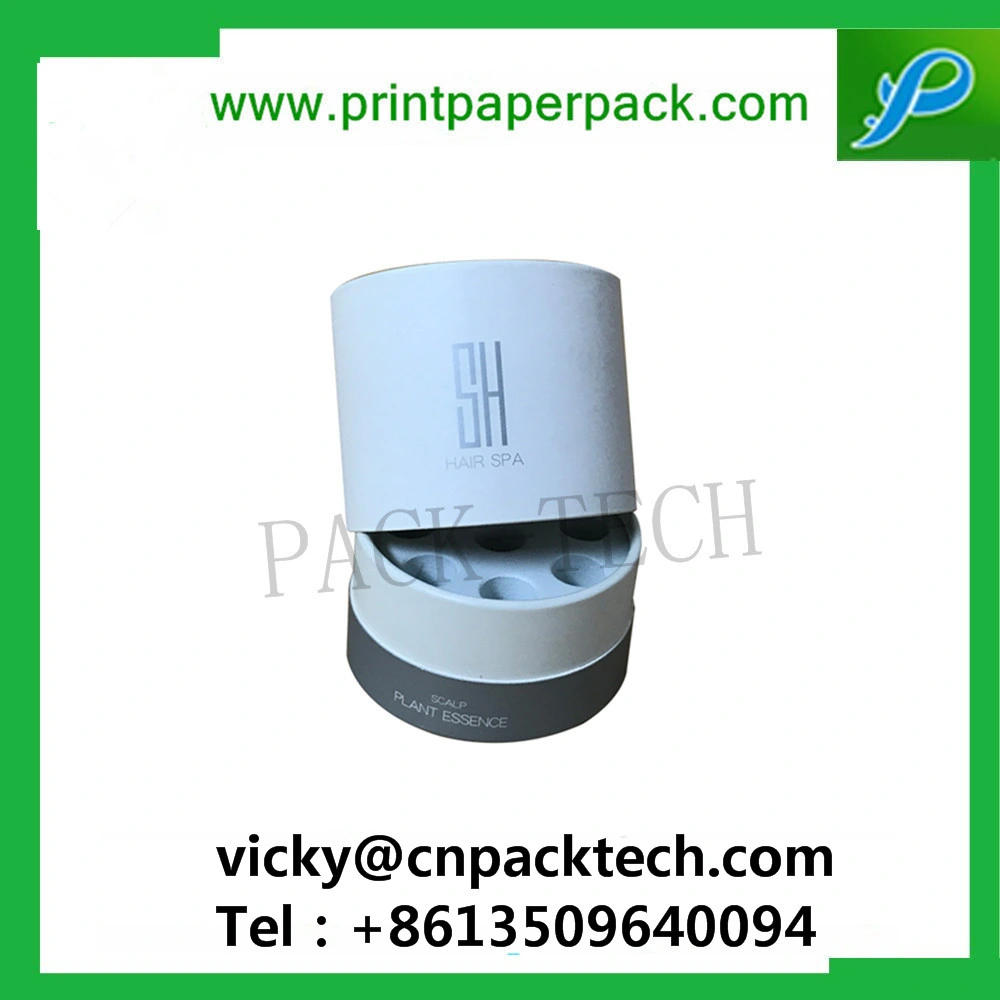 Custom Rigid Cylindrical Coated Paper Top and Bottom Lid Box Round Tea Packaging Gift Cosmetic Box