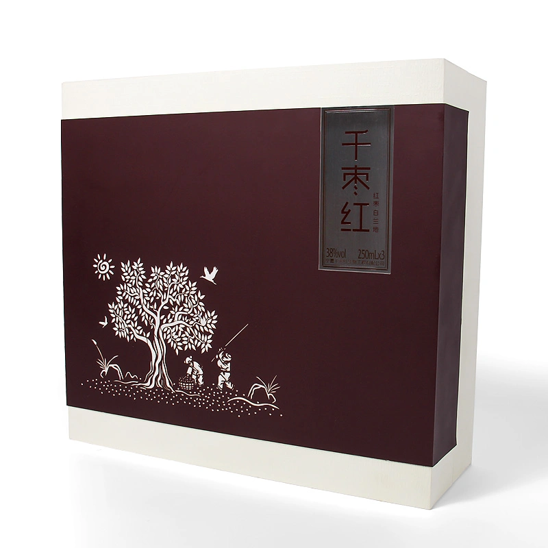 Firstsail Competitive Price Custom Lid and Base Gift Box 2 Bottle Wine Box Packaging