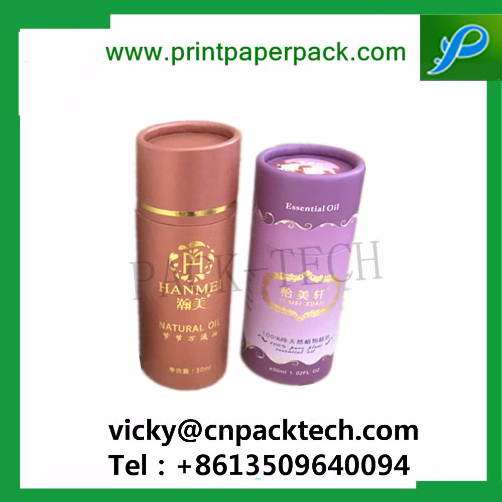 Custom Rigid Cylindrical Coated Paper Top and Bottom Lid Box Round Tea Packaging Gift Cosmetic Box