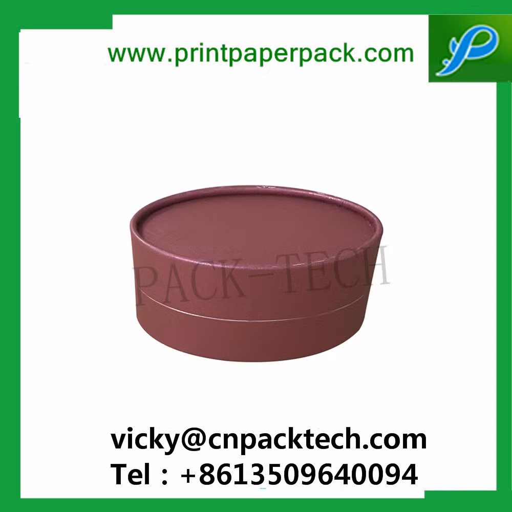 Custom Rigid Cylindrical Coated Paper Top and Bottom Lid Box Round Tea Packaging Gift Cosmetic Box