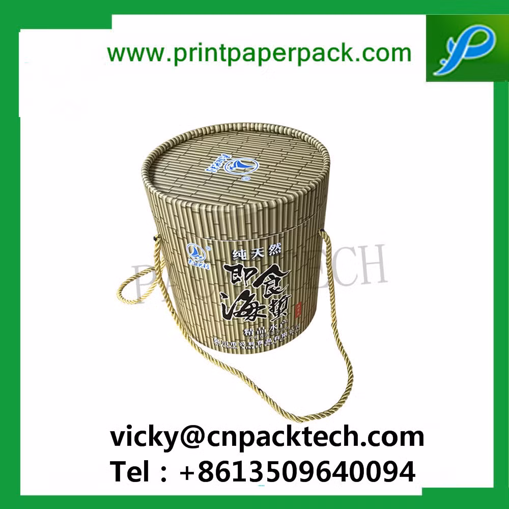 Custom Rigid Cylindrical Coated Paper Top and Bottom Lid Box Round Tea Packaging Gift Cosmetic Box
