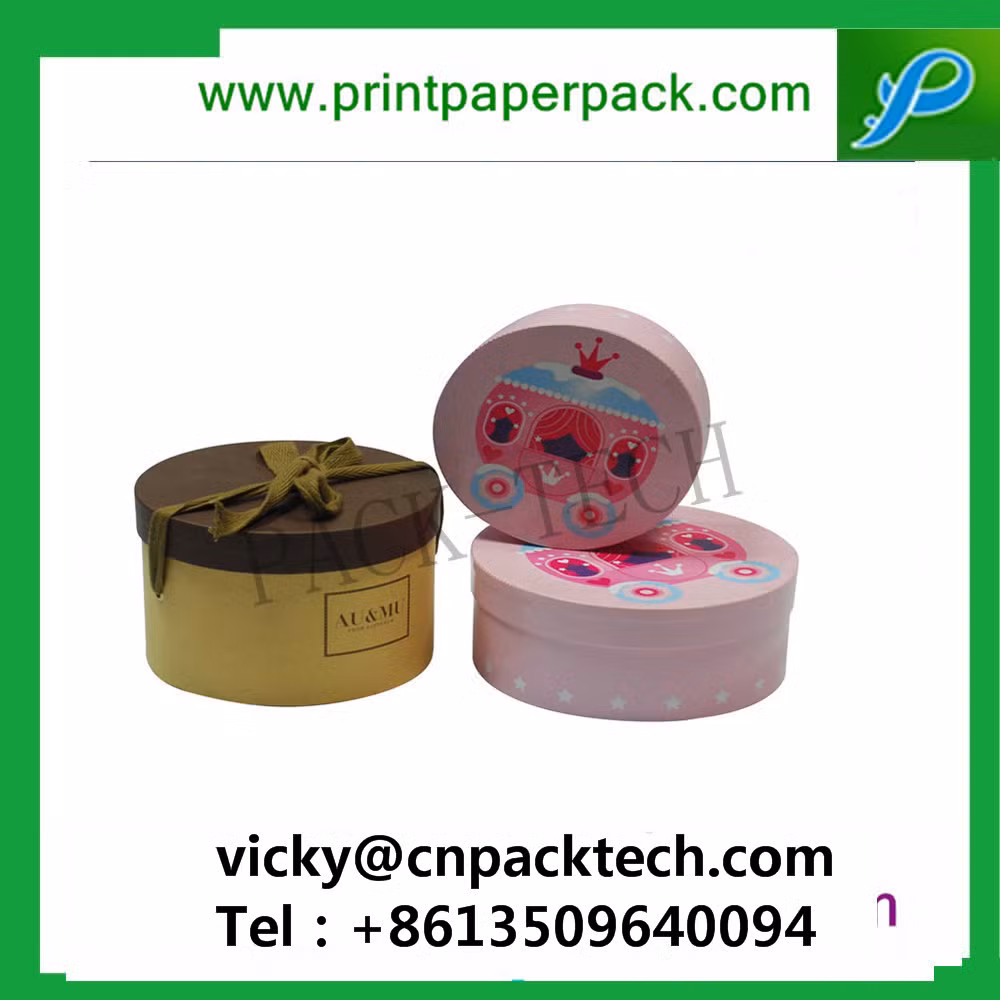 Custom Rigid Cylindrical Coated Paper Top and Bottom Lid Box Round Tea Packaging Gift Cosmetic Box