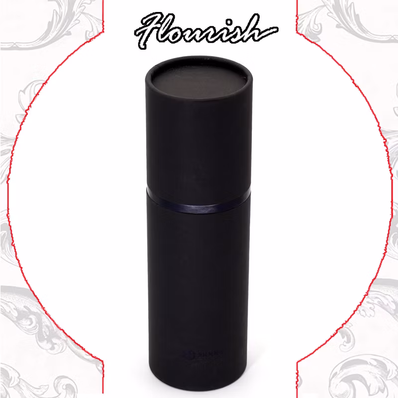 Custom Logo Stamping Lid and Base Type Black Cardboard Tube Box for Tea Gift Packaging