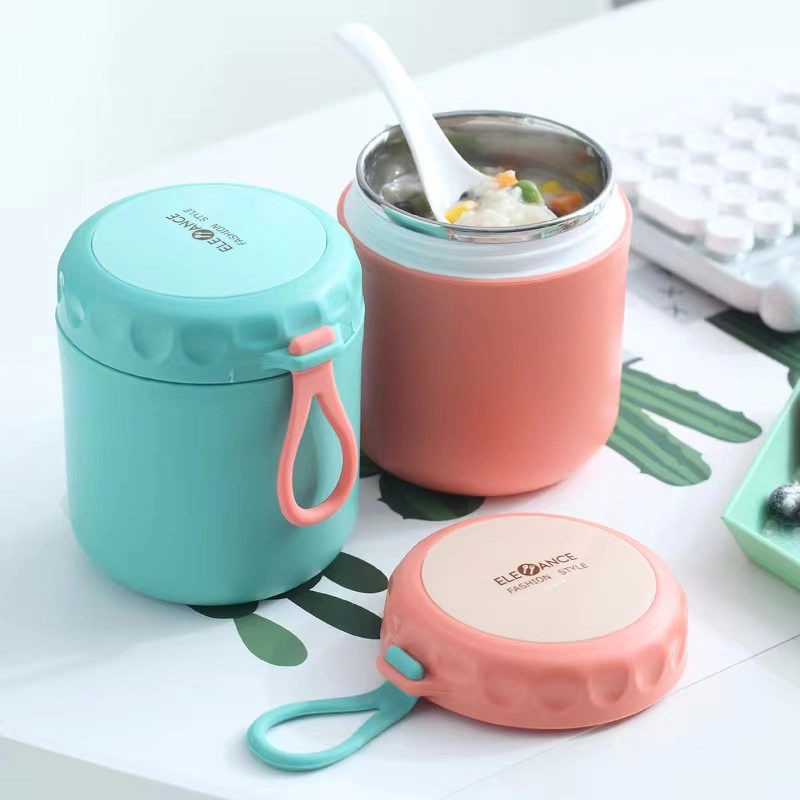 Airtight Portable 430ml Insulated Soup Cup Keep Warm Thermal Lunch Box Kids with Handle Spoon