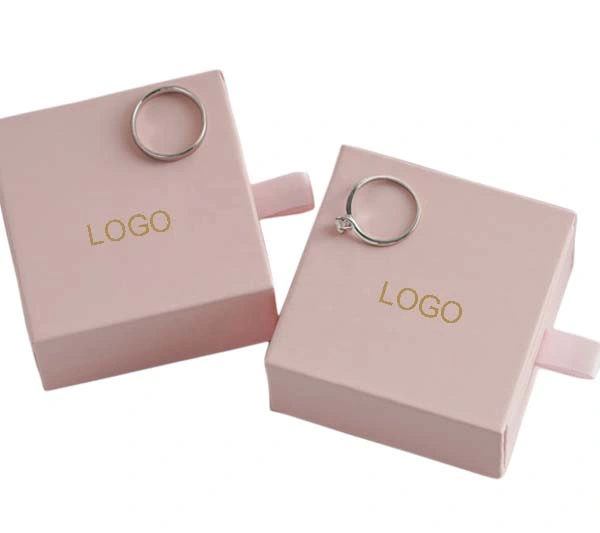 Pink Paper Jewelry Box in Bulk Custom Cardboard Jewellery Box with Your Personalized Logo Slide out Box for Jewelry Package