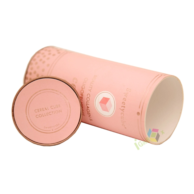Custom Wholesale Luxury Pink Cylinder Silk Scarf Tube Gift Box