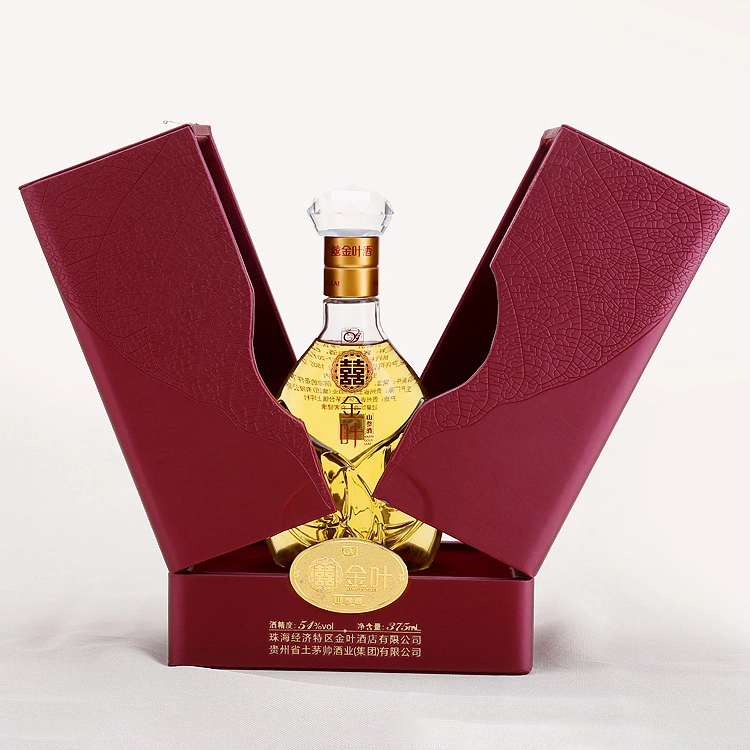 Firstsail high End Fashion Double Door Design Golden Custom Gift Wooden Whisky Wine Box