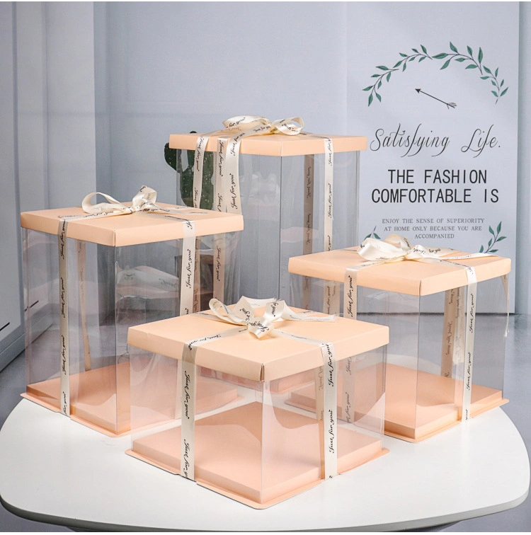 Customizable Cake Boxes Cake Box Plastic Mini Cake Boxes Bulk Pet PVC Transparent Boxes
