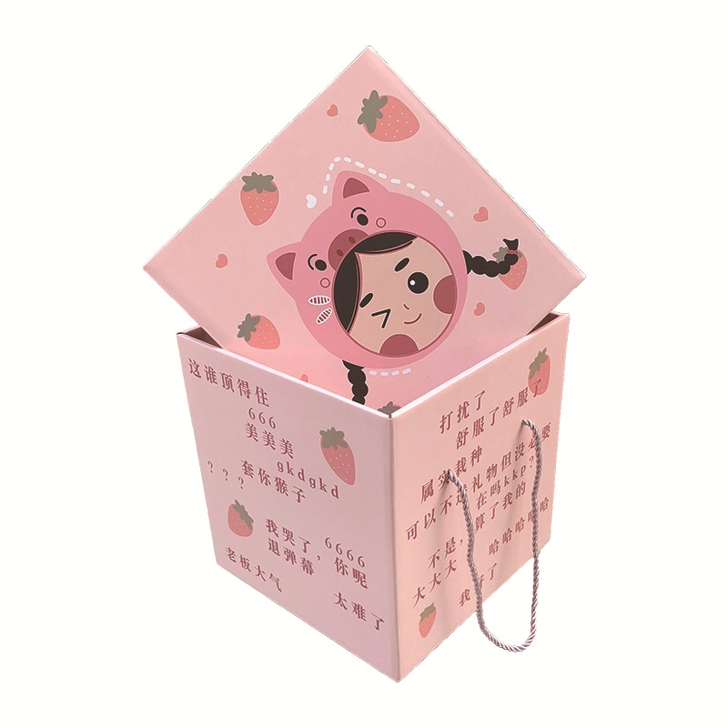 Eco-Friendly Corrugated Cardboard Paper Packaging Box Blind Box Large Carton Box with Handle