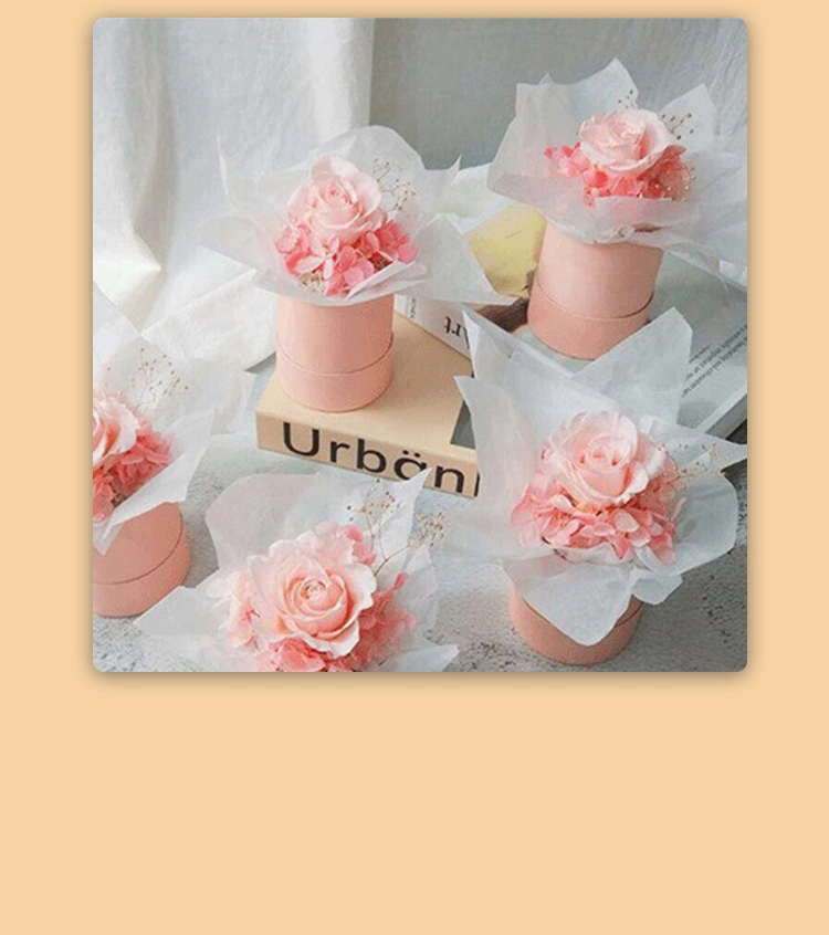 Cylindrical Flower Box with Lid for Single Flower Packing
