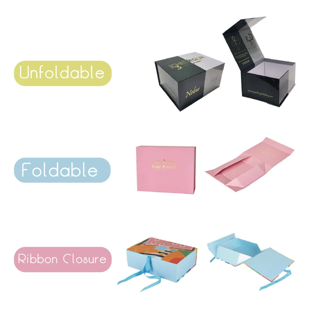 High Quality Wholesale Price Custom Cardboard Luxury Folding Magnet Large Handle Gift Boxes with Magnetic Lid for Shoe and Wig