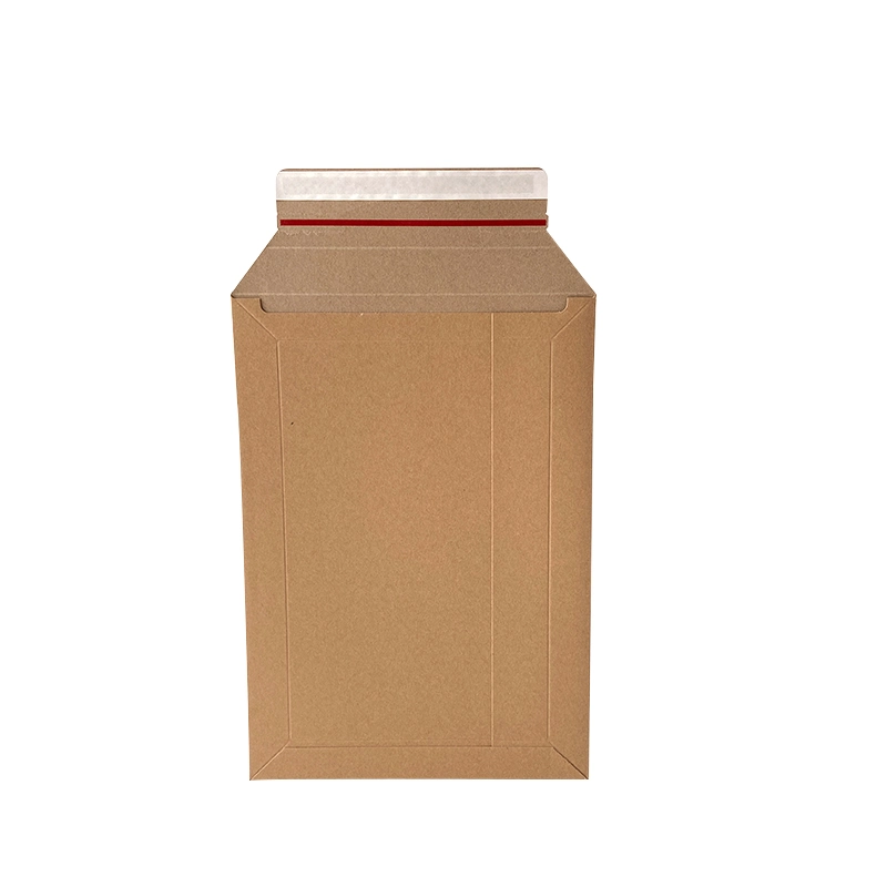 Kraft Paper Rigid Cardboard Mailer Envelope with Self-Sealing Peel off Strip for Gift Wrap