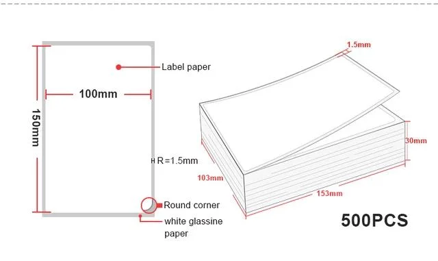 A6 Waterproof Transport Label Express Printing Sticker 4X6 Blank Sticker 100X150 Thermal Waybill Paper