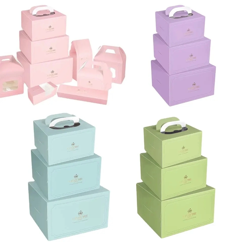 Bulk Food Grade Bakery Cake Box Packaging Folding Kraft Paper Box