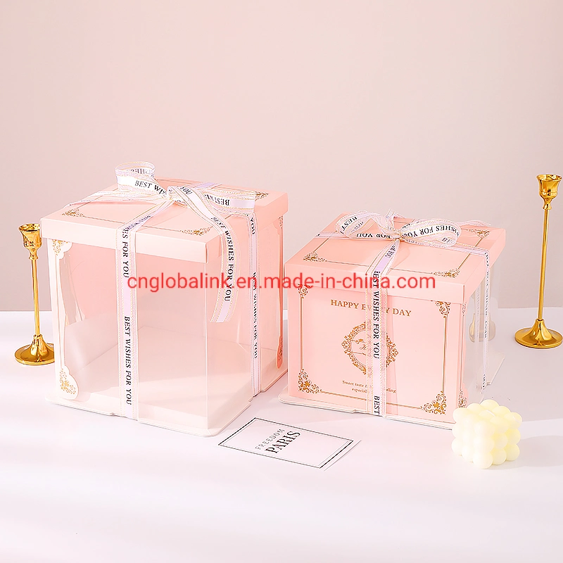 Cake Packaging Birthday Custom Clear Tall Transparent Cakes Boxes in Bulk 6/8/10 Inch