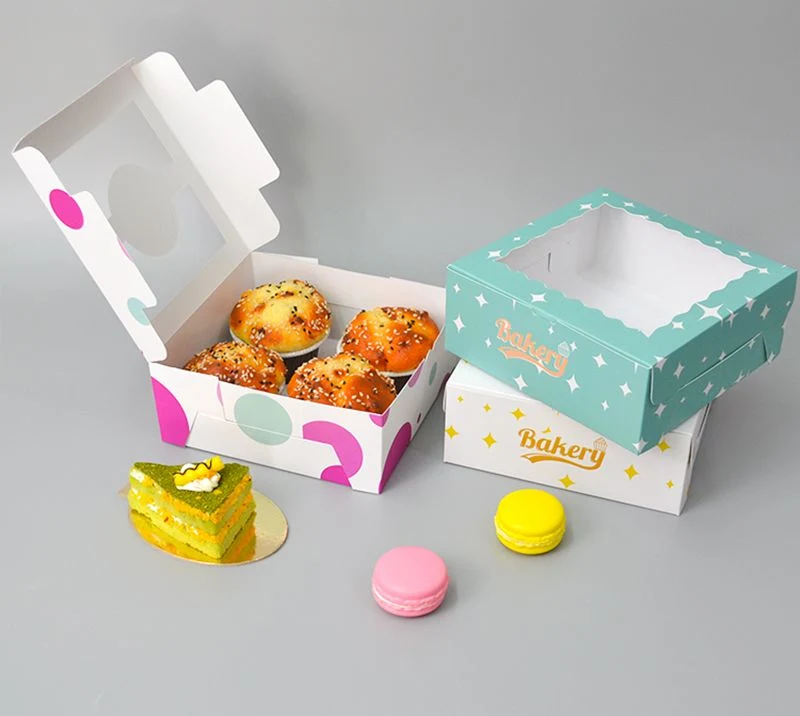 6 12 24 Hole Custom Foldable White Paper Boxes Mini Cup Cake Muffin Cupcake Packaging Wedding Cake Box