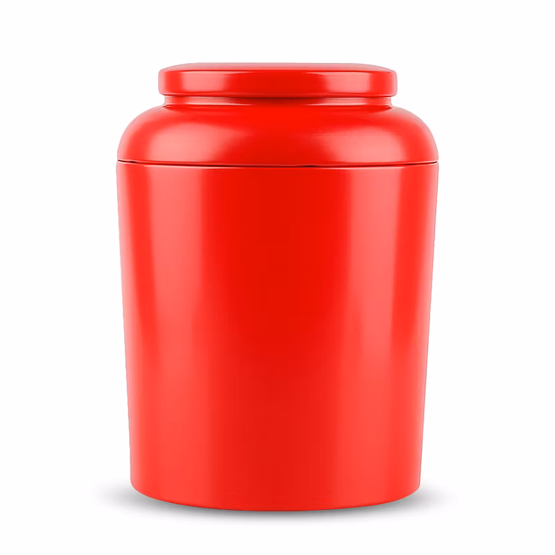Pure Color Round Tea Tin with Slip Lid Cylindrical Tea Canisters Tea Box 1kg Capacity Big Volume