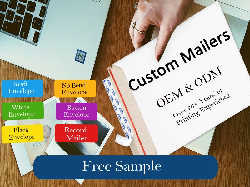 Custom Recycled Kraft Paper Rigid Photo Mini Do Not Bend Envelopes Printed Cardboard Mailer Stay Flat Envelope for Packaging