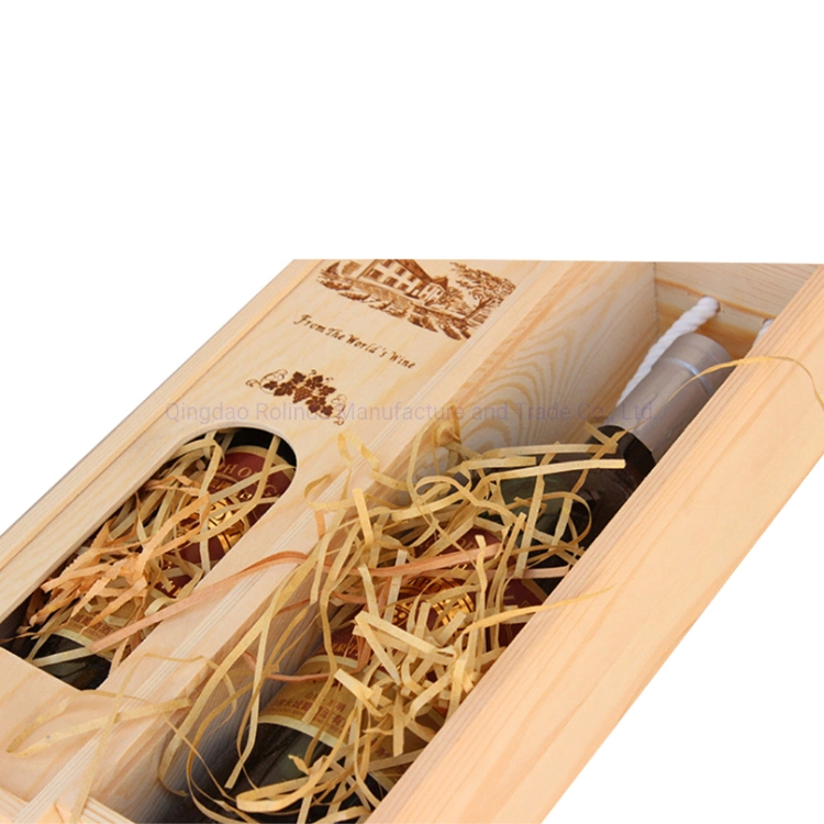 China Wholesale Custom Laser Engraved Silk Screen Logo Wood Single Luxury Vintage Bulk Gift Wooden Wine Box