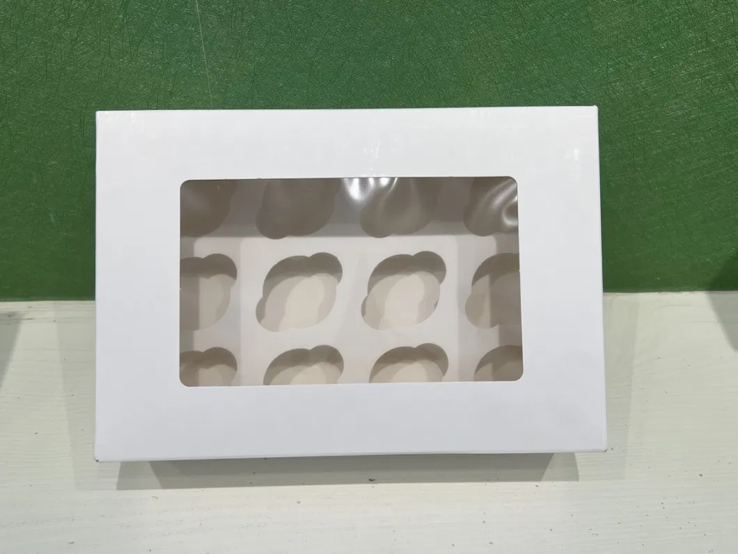 White Baking Box, Window Cake Box for One Cup