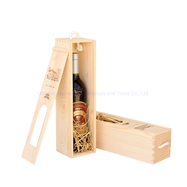 China Wholesale Custom Laser Engraved Silk Screen Logo Wood Single Luxury Vintage Bulk Gift Wooden Wine Box