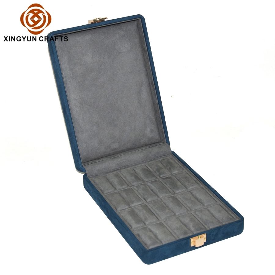 2023 New Personalized Wooden Jewelry Packaging Box Black Leather Travel Jewelry Collection Box Multi Jewelry Storage Case
