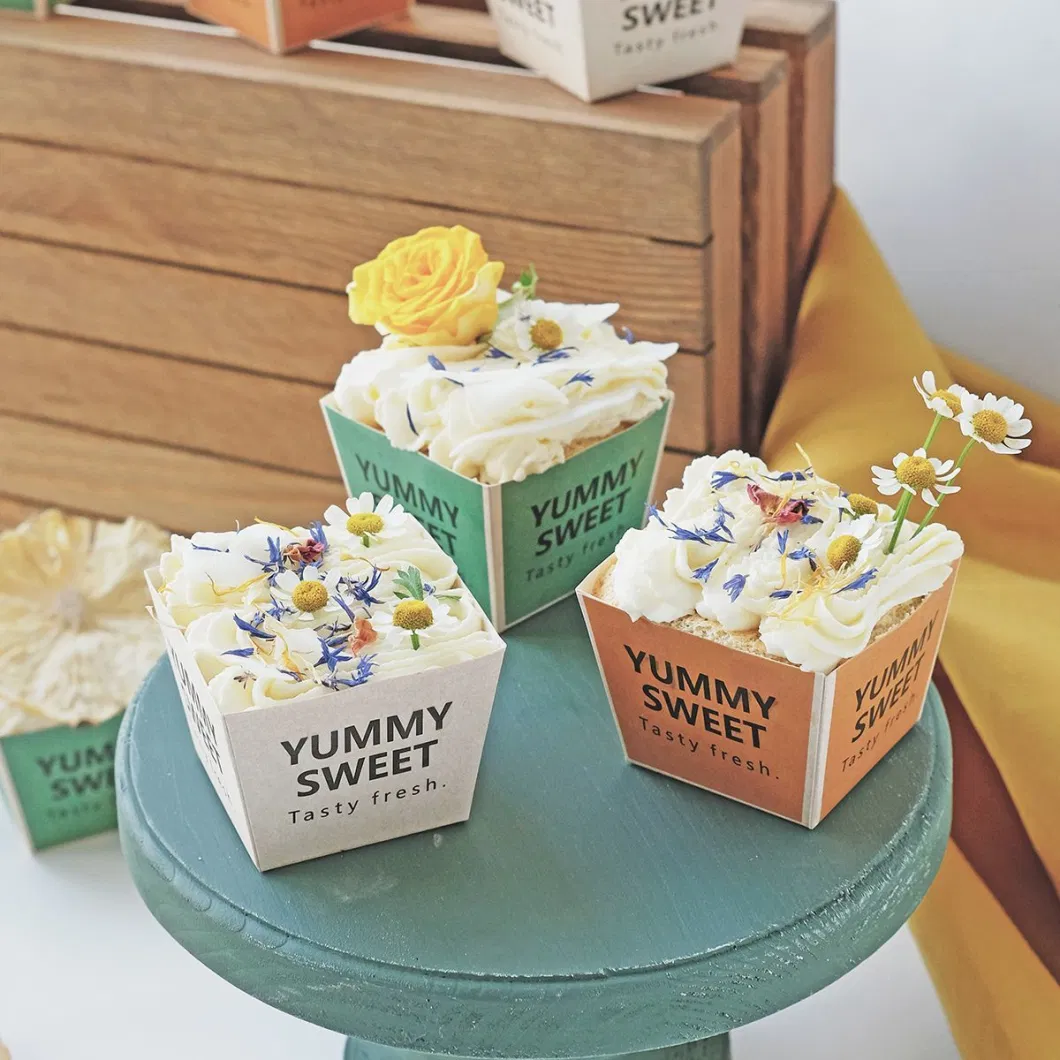 Creative Cake Paper Cup Wedding Dessert Table Square Cake Box