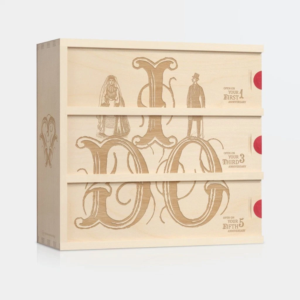 Personalized Wooden Wine Box for Wedding Couples Anniversary Gift Box