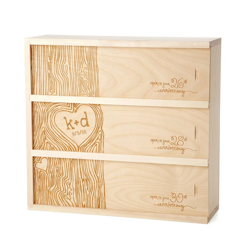 Personalized Wooden Wine Box for Wedding Couples Anniversary Gift Box