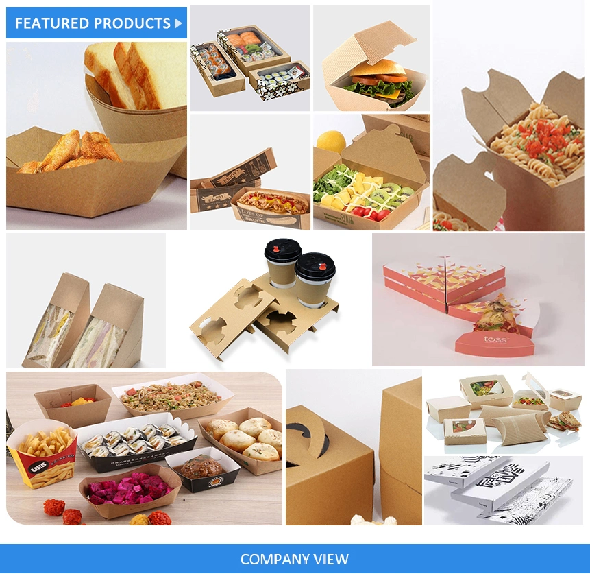Compostable White Cardboard Food Outer Packaging Envelope for Hot Takeout Fast Meal