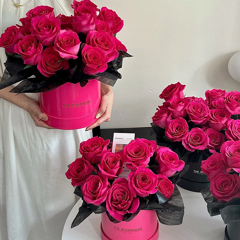 Wholesale Cylinder Packing Wedding Holiday Celebration Decorations Cardboard Rose Flower Box