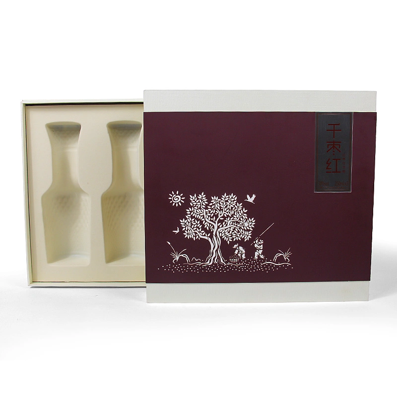 Firstsail Competitive Price Custom Lid and Base Gift Box 2 Bottle Wine Box Packaging