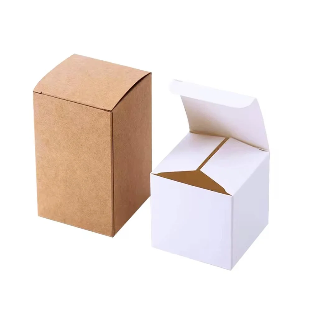 Wholesale Luxury Printing Logo White Black Brown Kraft Paper Box Packaging for Cosmetic