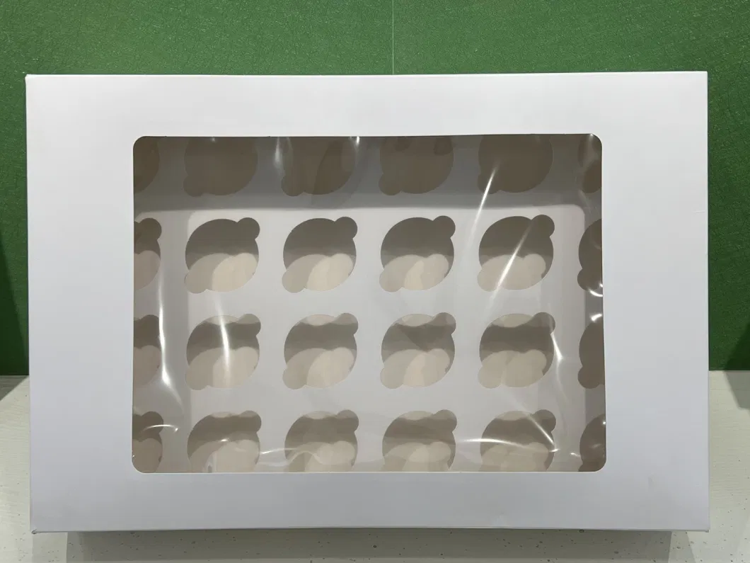 White Baking Box, Window Cake Box for One Cup