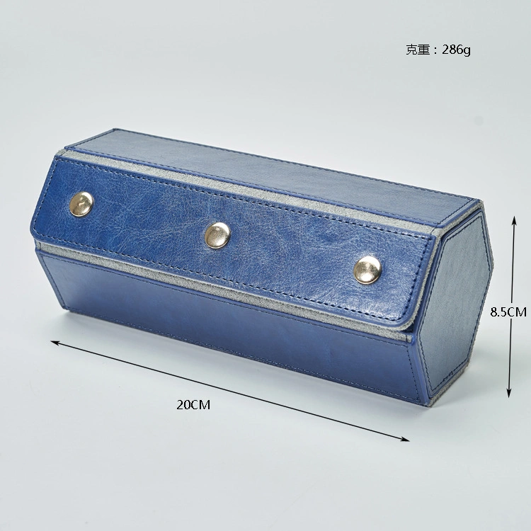 Personalized High-End Custom Hexagonal 3 Slots Leather Watch Packaging Storage Box