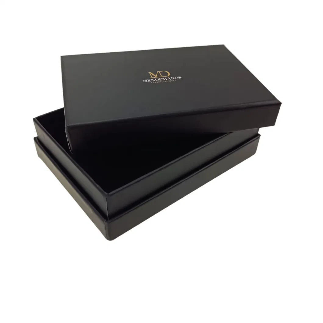 High Quality Small Lid and Base Gift Box Black Packaging Paper Top and Bottom Paperboard Box with Custom Logo