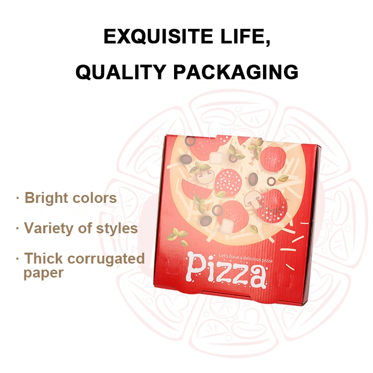 Custom Logo Printed Brown Kraft Paper Pizza Box Food Packaging
