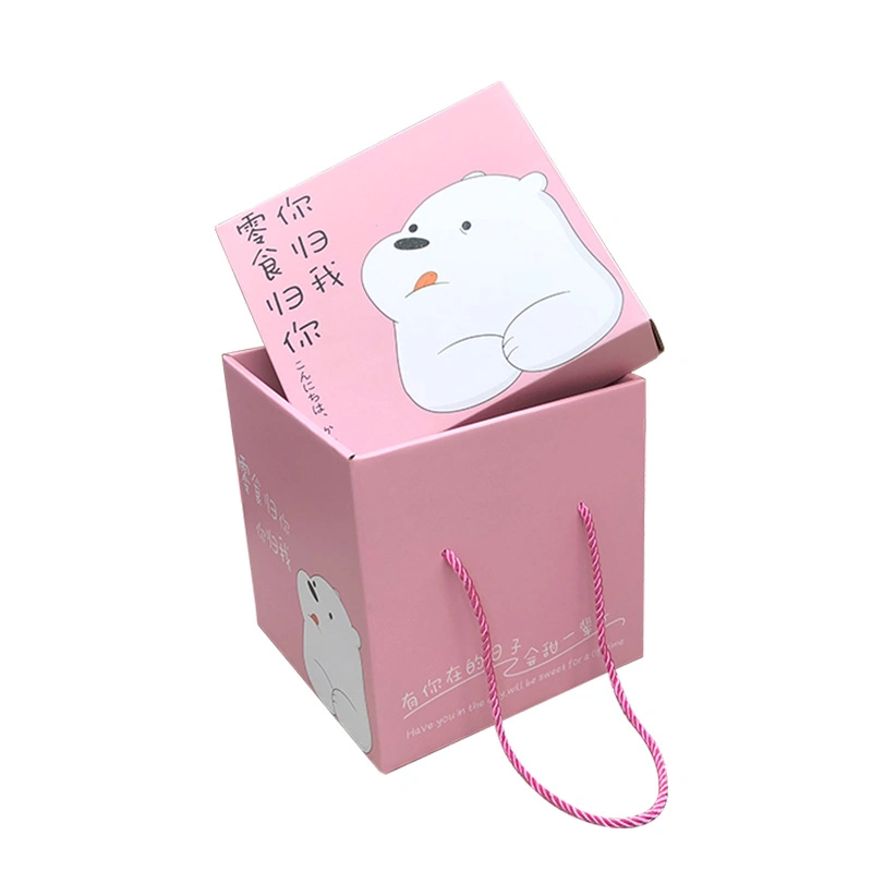 Eco-Friendly Corrugated Cardboard Paper Packaging Box Blind Box Large Carton Box with Handle