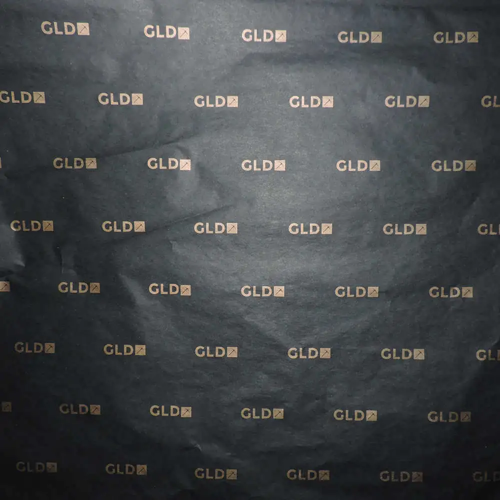 Hot Stamping Black Silk Paper Custom Dress Packaging Tissue Wrapping Paper