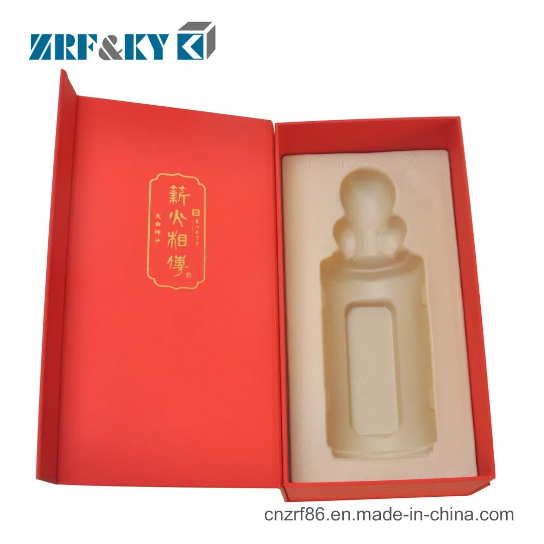 Custom Brand Rigid Hard Paper Cardbaord Red Luxury Wine Spirits Gift Packaging Box