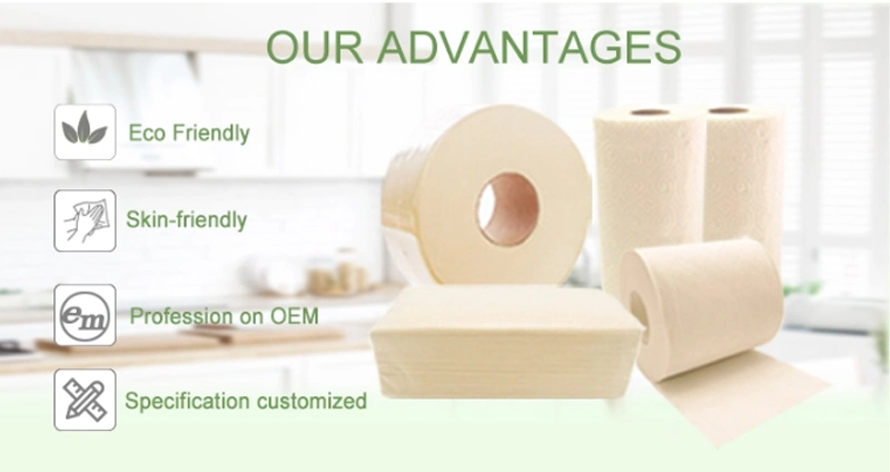 High Quality Ecological Bamboo Pulp Household Toilet Paper Tissue Paper