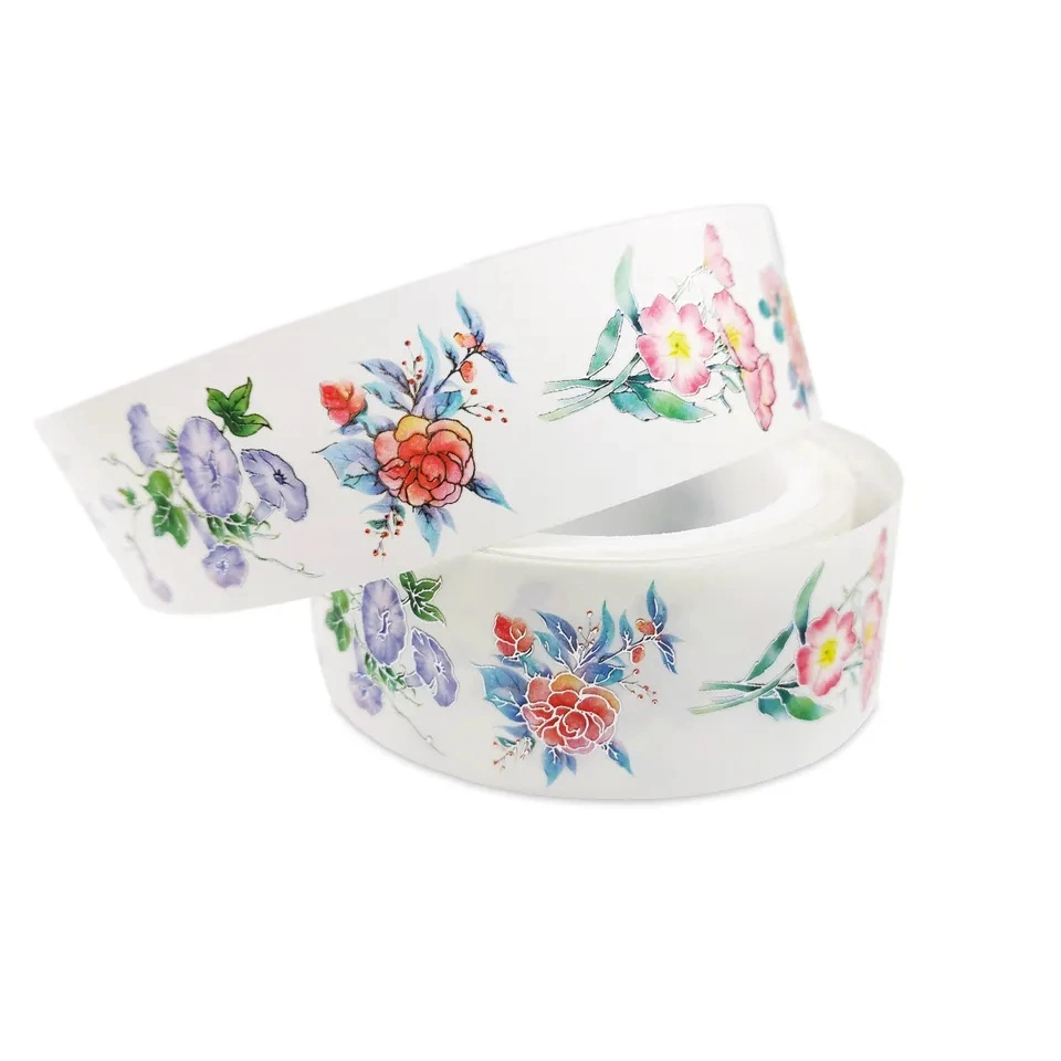 Custom Adhesive Gold Foil Hot Stamping Printing Washi Tape, Waterproof 3D Embossed Varnished DIY Masking Paper Planner Sticker