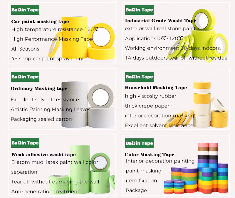 Manufacturers Wholesale Price High Quality Self Custom Packing Tape Decorative Painters Masking Paper Tape