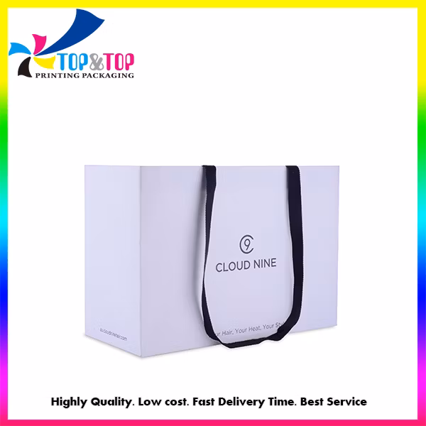 Custom Luxury White Rigid Cardboard Flip Top Magnetic Closure Paper Packaging Gift Box