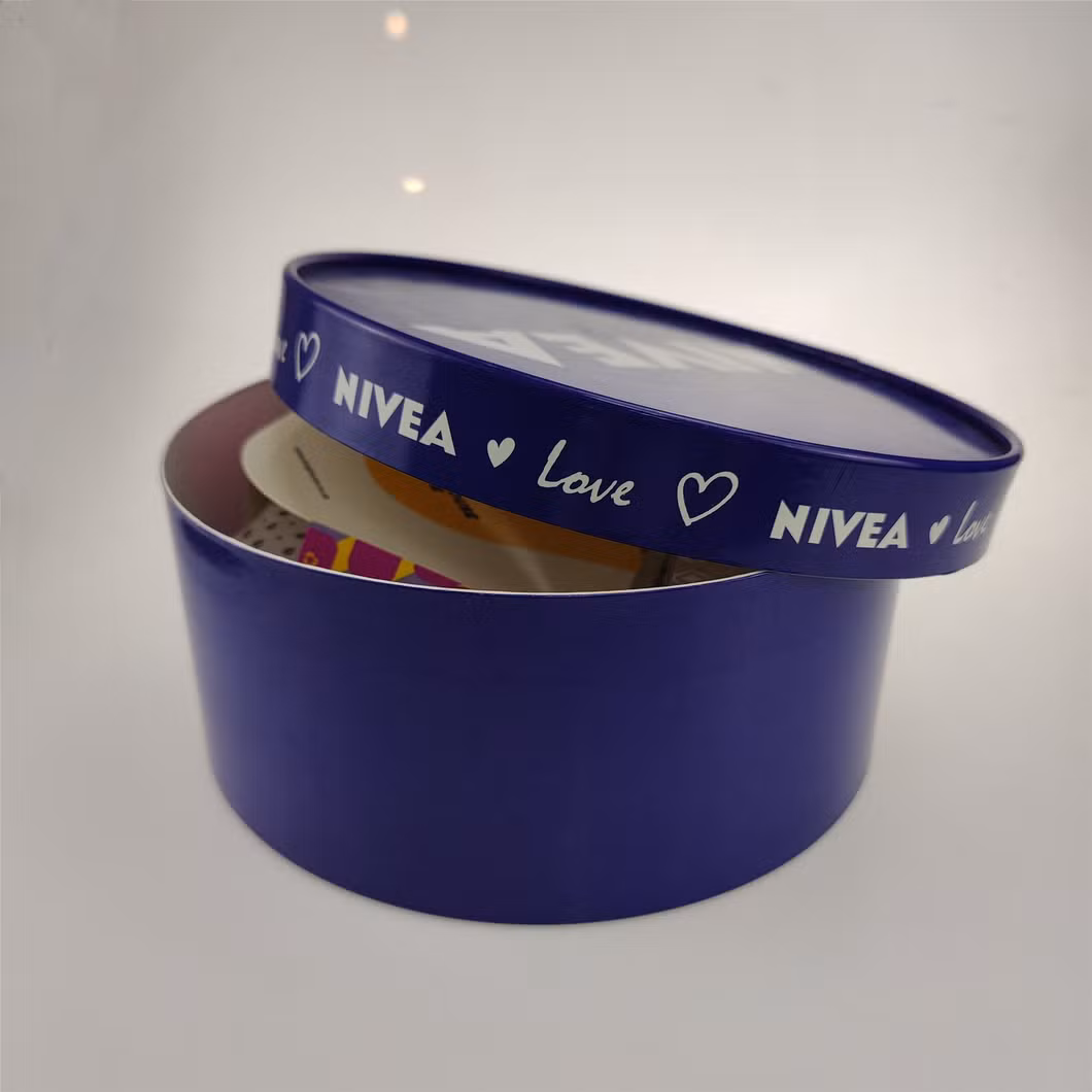 Custom Cardboard Cmyk Lid Base Box Gift Case Cylindrical Box