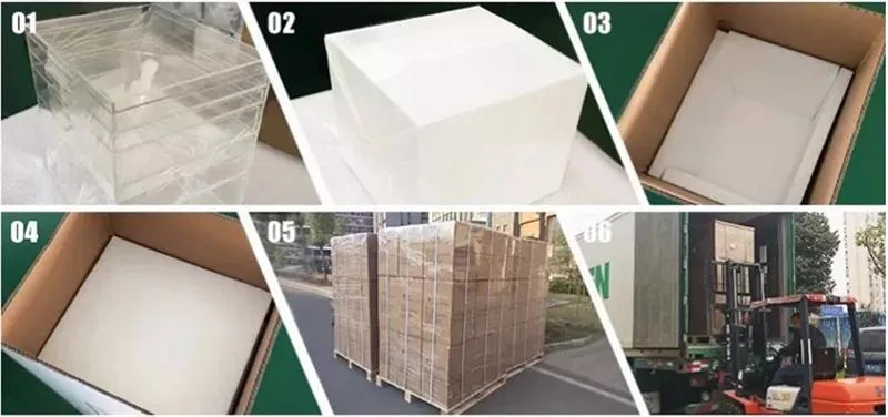 Small Square Clear Crystal Perspex Boxes Acrylic Gift Box with Hingled Lids