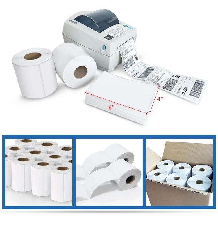 Factory Sale with Good Quality 100X150 Waybill Sticker A6 Thermal Paper 4X6 Compatible Waterproof