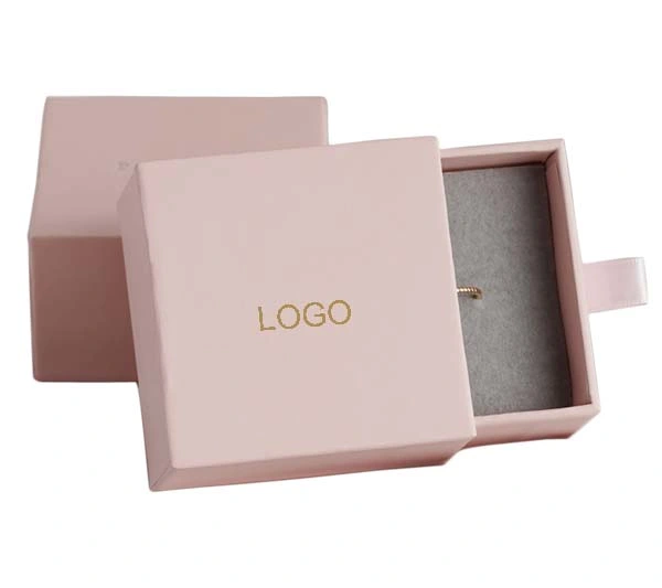 Pink Paper Jewelry Box in Bulk Custom Cardboard Jewellery Box with Your Personalized Logo Slide out Box for Jewelry Package